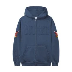 Applique Zip-Thru Hood, Denim