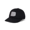 B Logo 6 Panel Cap, Black -Butter Goods Elegant Shop BLogo6PanelBlack1