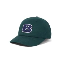 B Logo 6 Panel Cap, Forest