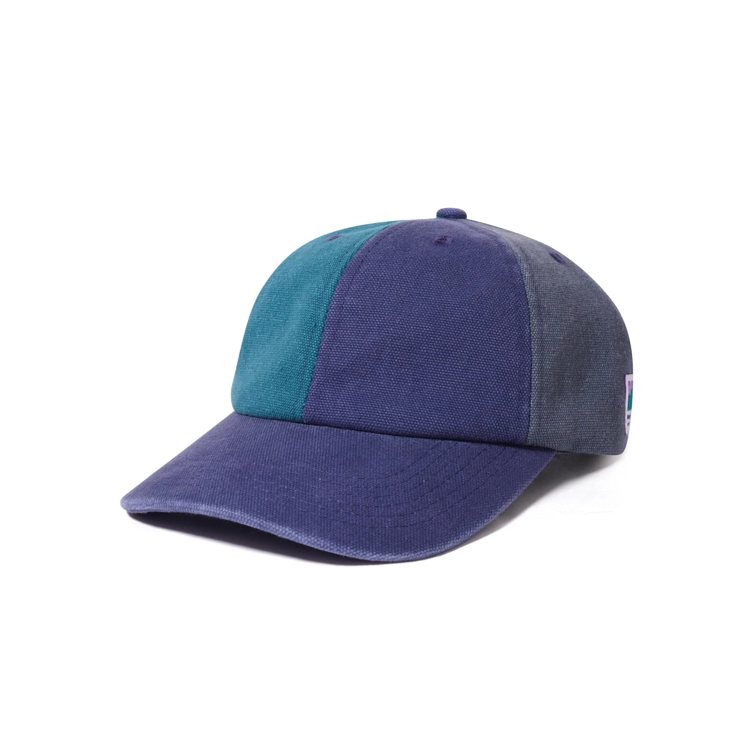 Canvas Patchwork 6 Panel Cap, Washed Navy 3 Canvas Patchwork 6 Panel Cap, Washed Navy