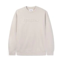 Embossed Logo Crewneck Sweatshirt, Cement