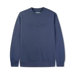 Embossed Logo Crewneck Sweatshirt, Denim