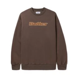 Felt Logo Applique Crewneck, Chocolate
