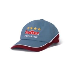 Internationale 6 Panel Cap, Slate / Ruby