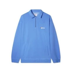 Pigment Dye 1/4 Zip Pullover, Cornflower