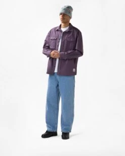 Washed Pocket L/S Shirt, Eggplant -Butter Goods Elegant Shop Q423 D1 ECOM 4059