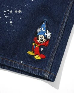 Sorcerer Baggy Denim Shorts, Dark Indigo Bleach Splatter -Butter Goods Elegant Shop SorcererBaggyDenimShortsDarkIndigoBleachSplatter4