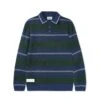 Stripe Knitted Shirt, Navy / Forest / Grey -Butter Goods Elegant Shop StripeKnittedShirtDusk Forest Rose1
